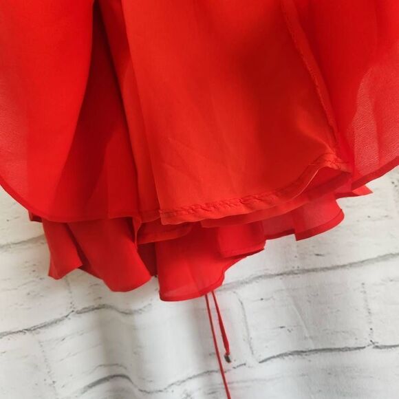 Saints + Secrets Red Ruffle Sleeveless Mini Dress Womens Size Small - Picture 10 of 14